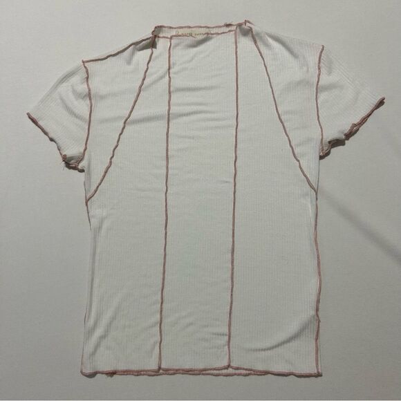 Gilded Intent Tops - Gilded Intent Pink and White Tee